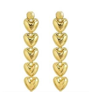 Gold Hearts Earrings Stack